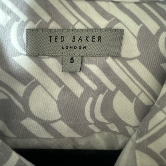 Ted Baker Retrow Long Sleeved Geometric Print Shirt - Size 5 - Picture 8 of 9